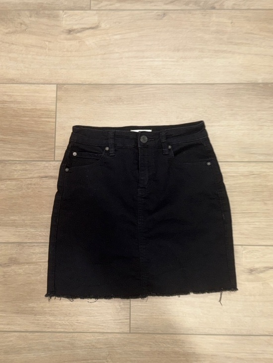Garage Dresses & Skirts - Garage Black Denim Mini Skirt with Raw Hem size xsmall
